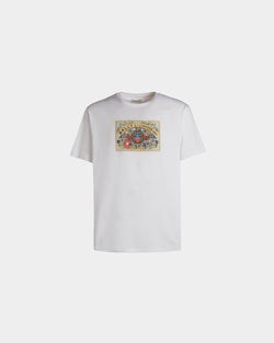T-Shirt With Bally Crest Label In White Cotton