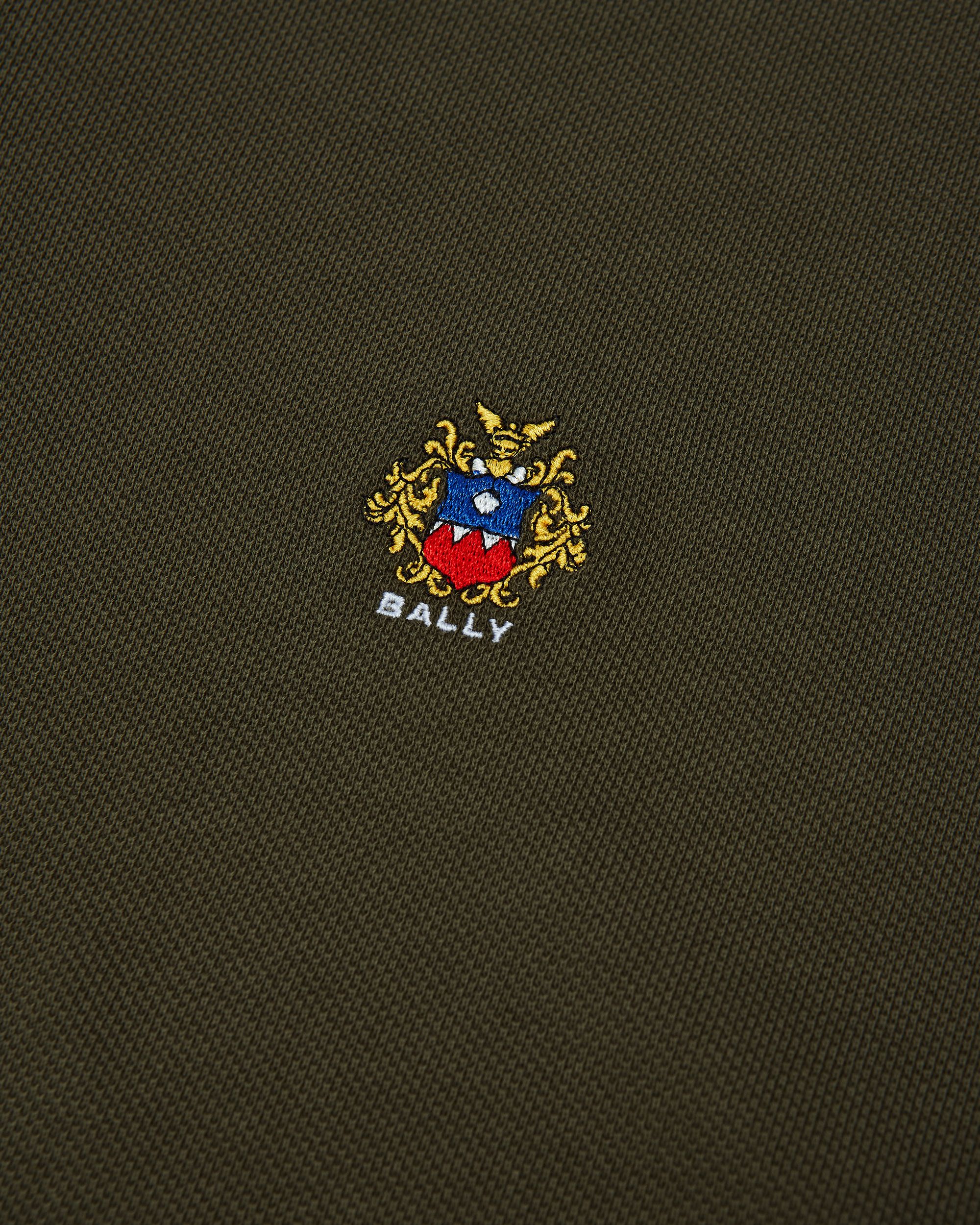 Bally Global - Polo With a Bally Crest Logo In Military Green Cotton - Green