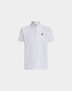 Polo In Cotone Bianco Con Stemma Bally Crest