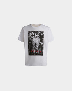 Printed T-Shirt in White Cotton