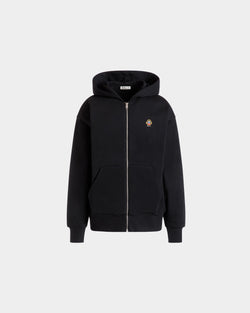 Hoodie With a Bally Crest Logo In Black Cotton