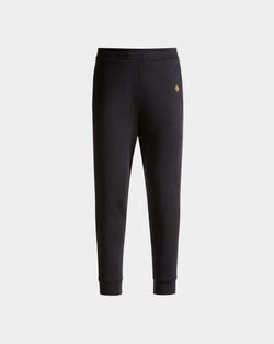 Sweatpants With a Bally Crest Logo In Navy Blue Cotton