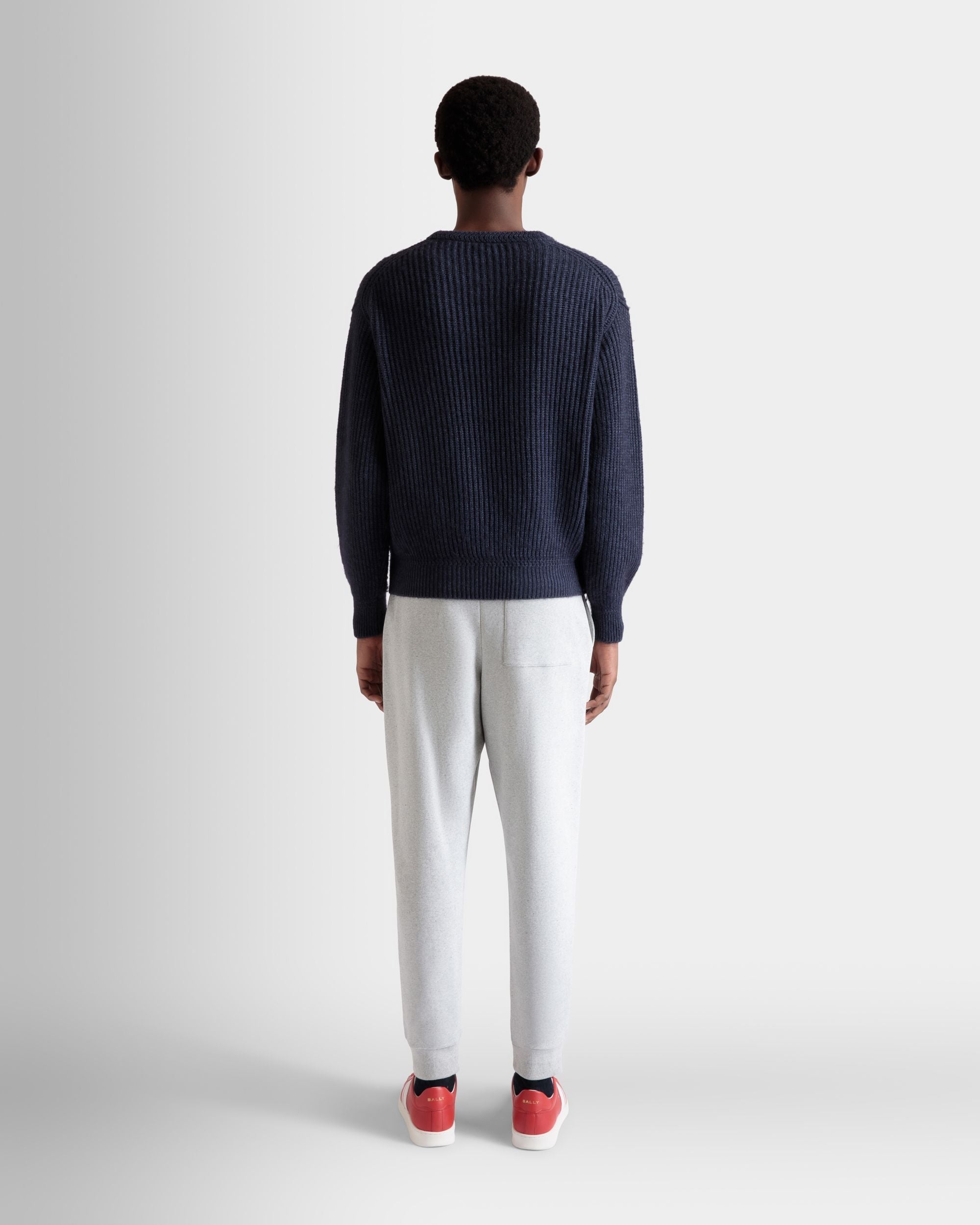 Bally Global - Sweatpants With a Bally Crest Logo In Grey Melange Cotton - Grey