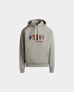 Sudadera Con Capucha De Algodón Grey Melange Con Forest Mask