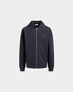Hoodie in Navy Blue Cotton