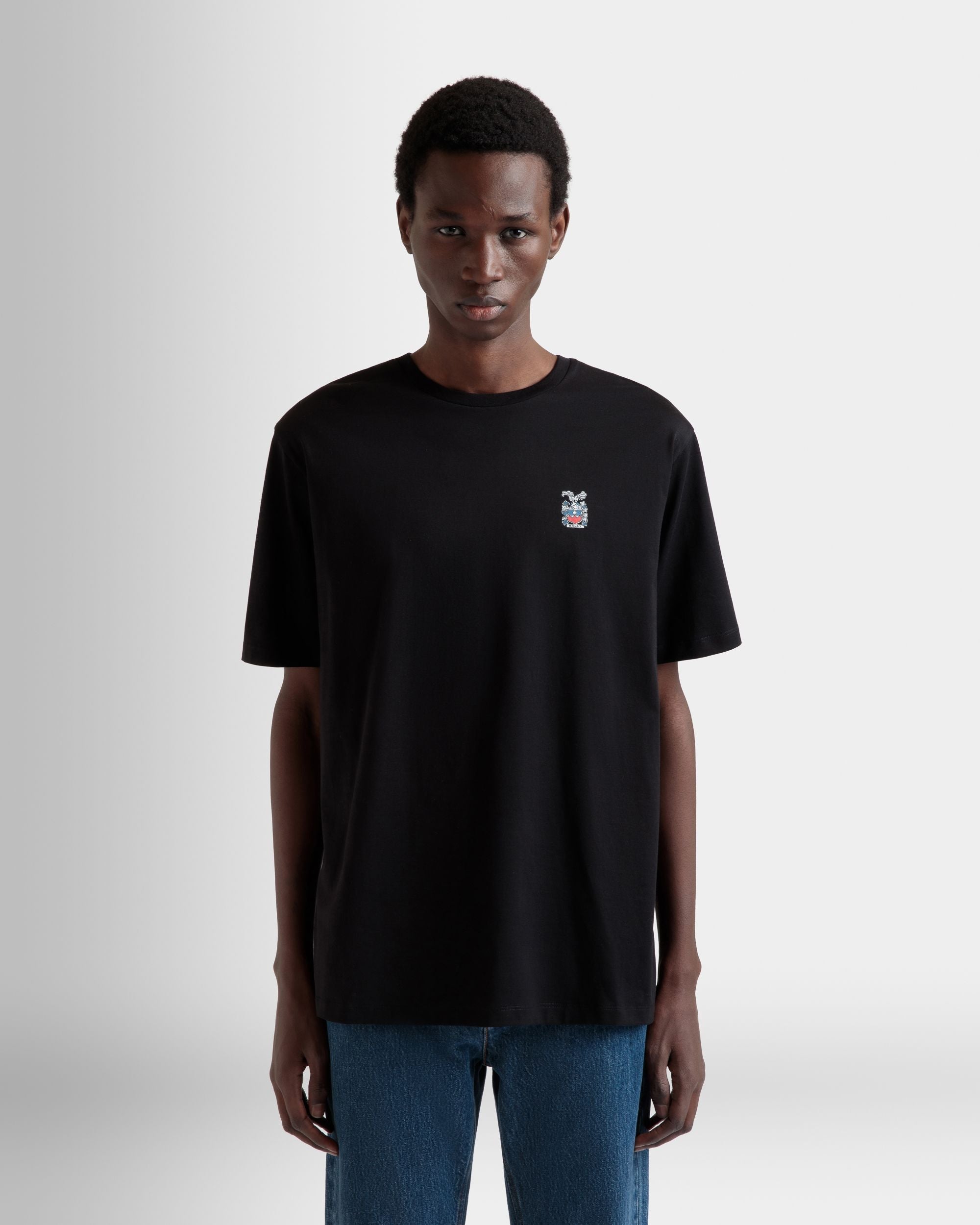 Bally Global - T-Shirt Aus Baumwolle In Schwarz - Schwarz