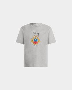 T-Shirt in Mélange Grey Cotton with a Bally Crest