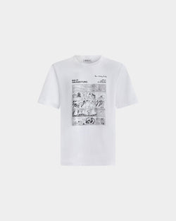 T-Shirt En Coton Blanc Avec Motif Comics Graphic