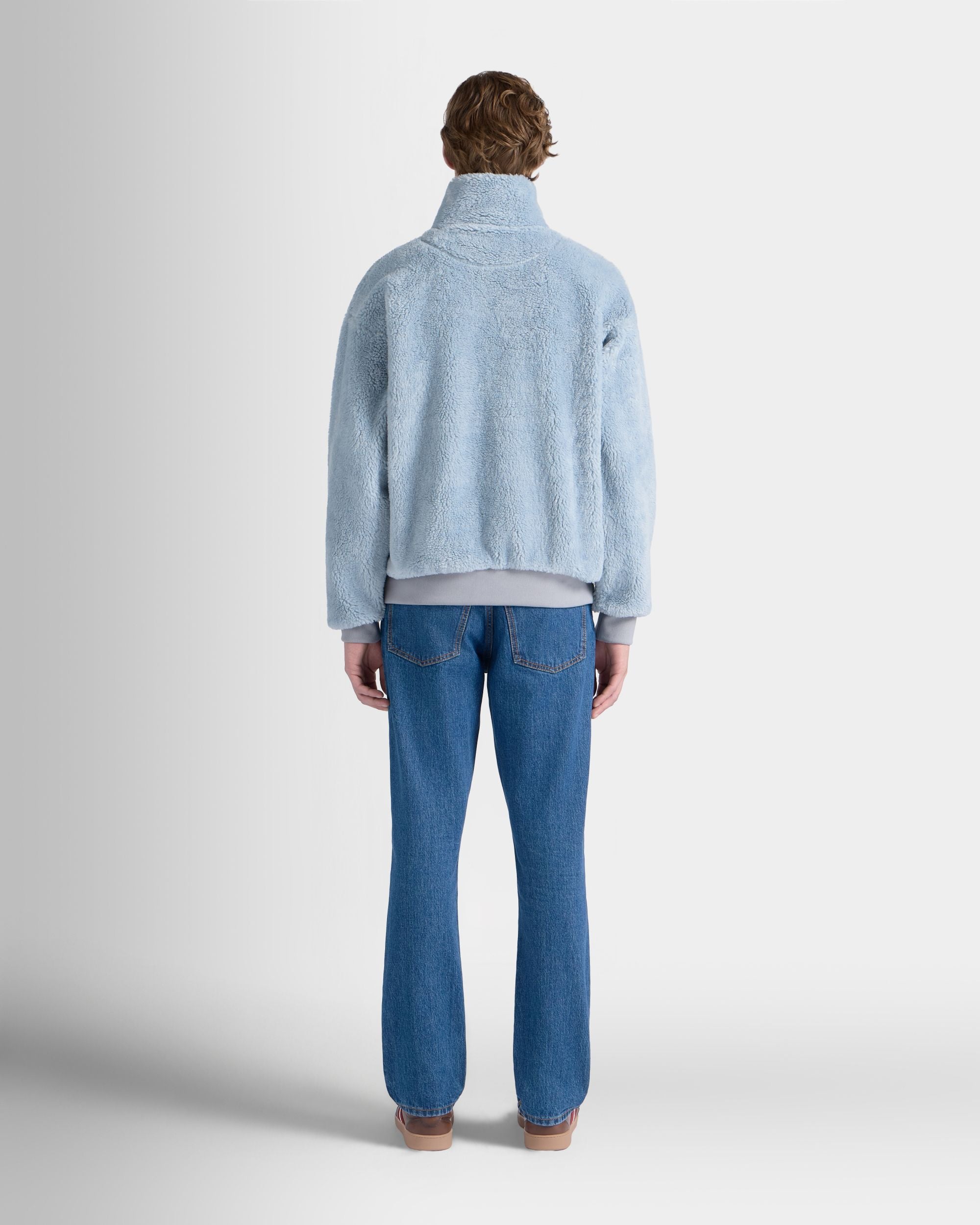 Bally Global - Winter Capsule Sweatshirt mit kurzem Reißverschluss aus Nylon in Light Blue - Blue