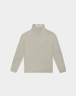 Wool Blend Roll Neck In Light Blue