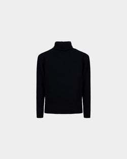 Turtleneck Sweater In Dark Blue Wool