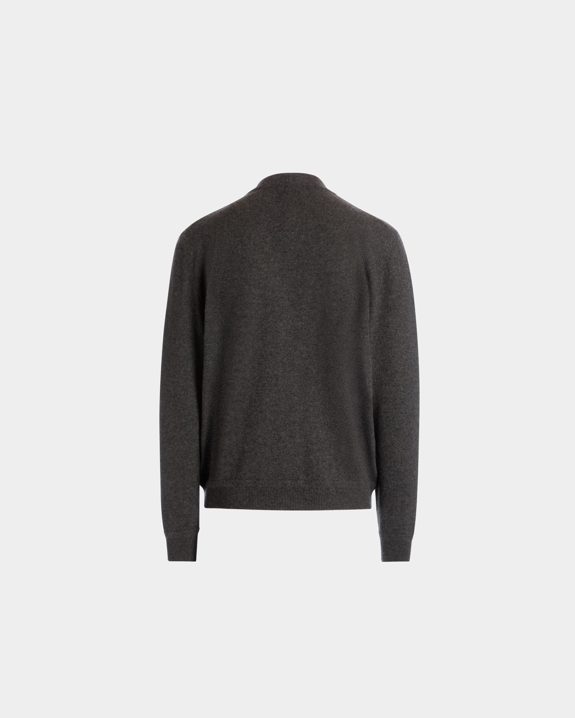Bally Global - Cardigan With Bally Crest Logo in Dark Grey Cashmere - Grey