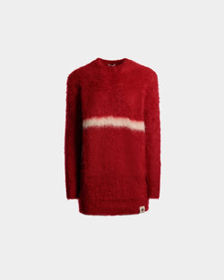 Jersey De Cuello Redondo De Mohair Y Seda Roja