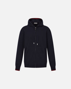 Sweat-Shirt À Capuche En Laine Navy Blue