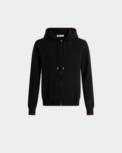 Felpa Con Cappuccio In Lana Nera