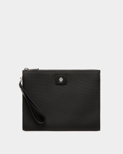 Adrien Brody Travel Collection Pochette In Black And Yellow Nylon