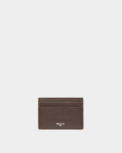 Schar Leather Card Holder In Ebony Brown