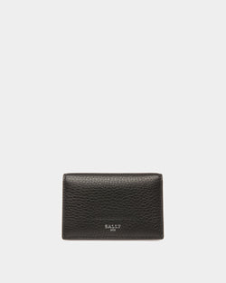 Screnty Grained Leather Card Holder In Black