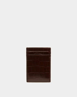 Business Card Holder In Crocodile Embossed
