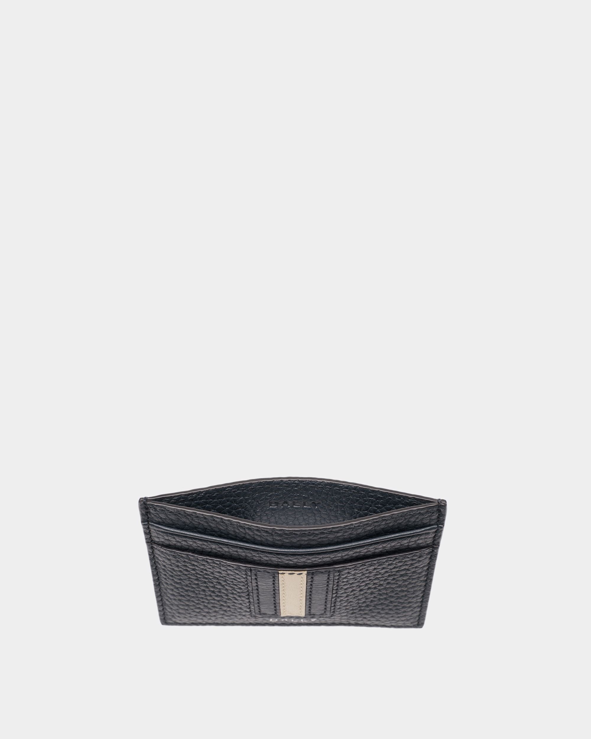 Bally Global - Ribbon Business Card Holder In Midnight Leather - Blue