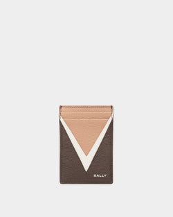 Flag Card Holder in Ebano Leather