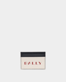 Summer Capsule Credit Card Case In White And Navy Blue Leather