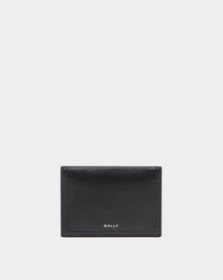 Capitol Card Holder in Black Grained Leather