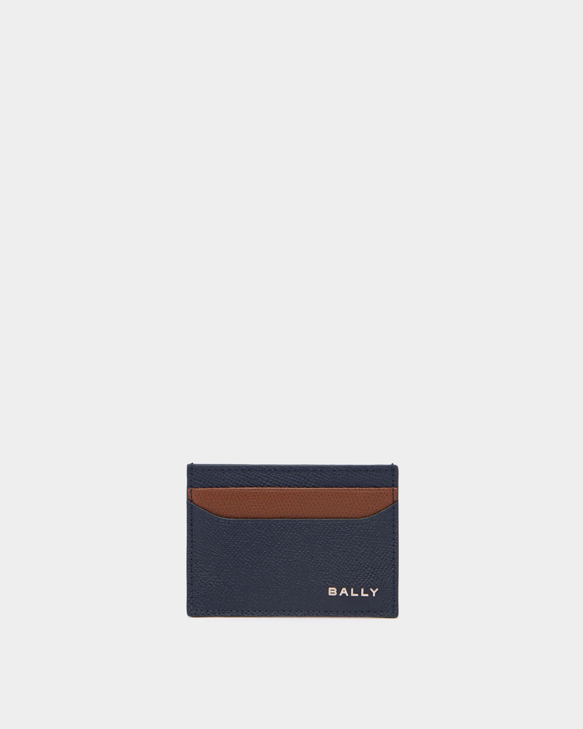 BALLY ネイビー レザー カードケース Men's Blue Bally Essential Card Holder in Navy Blue Grained