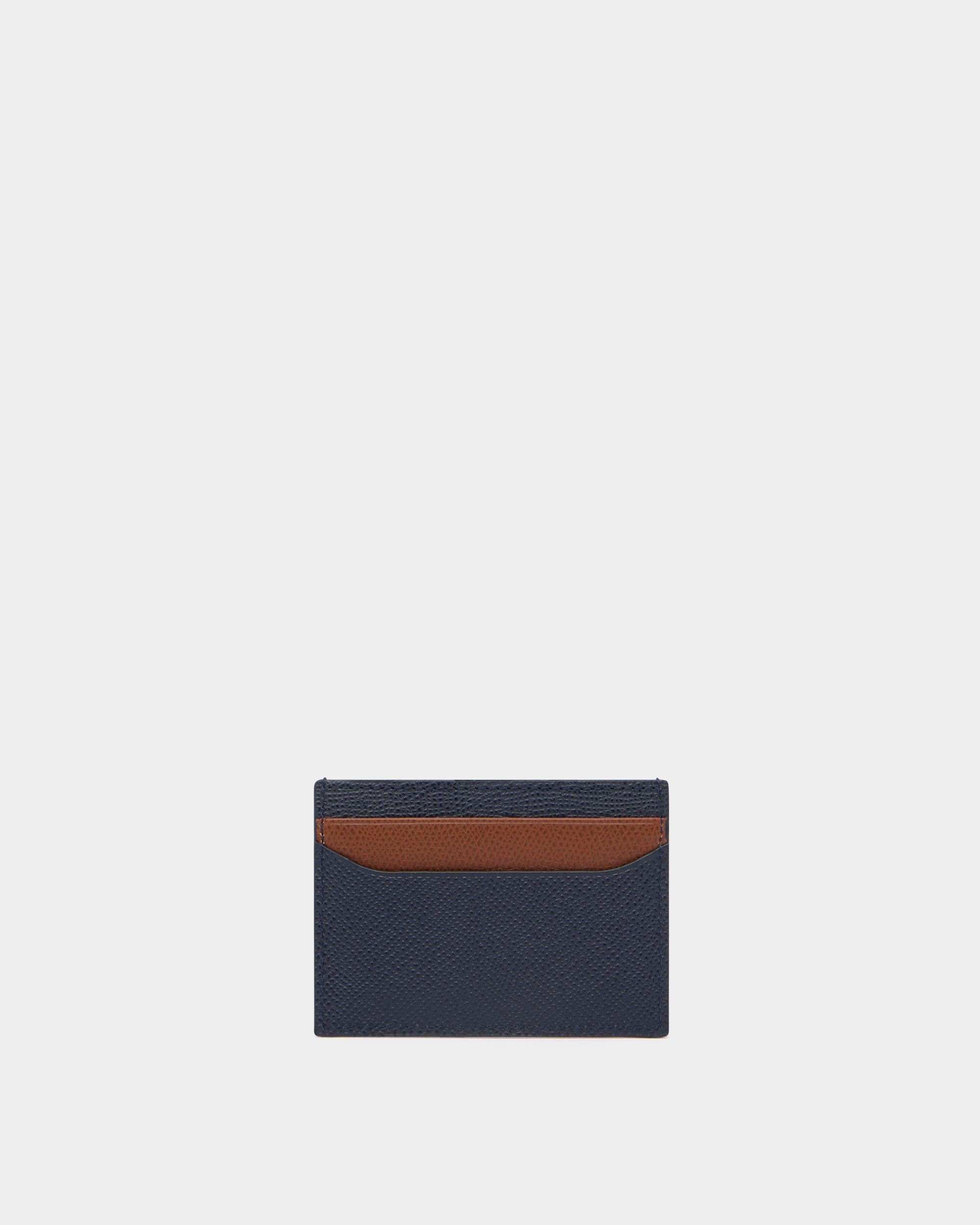Bally Global - Porte-cartes Bally Essential en cuir grainé bleu marine - Bleu