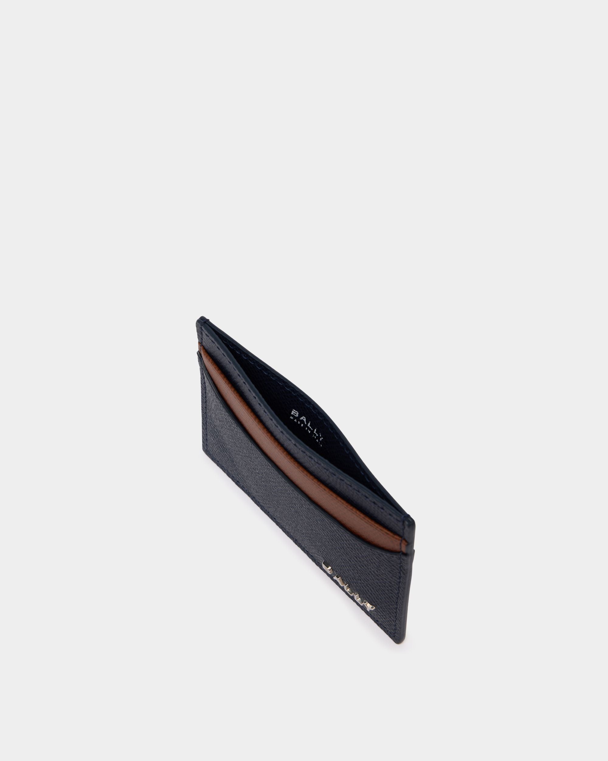 Bally Global - Porte-cartes Bally Essential en cuir grainé bleu marine - Bleu
