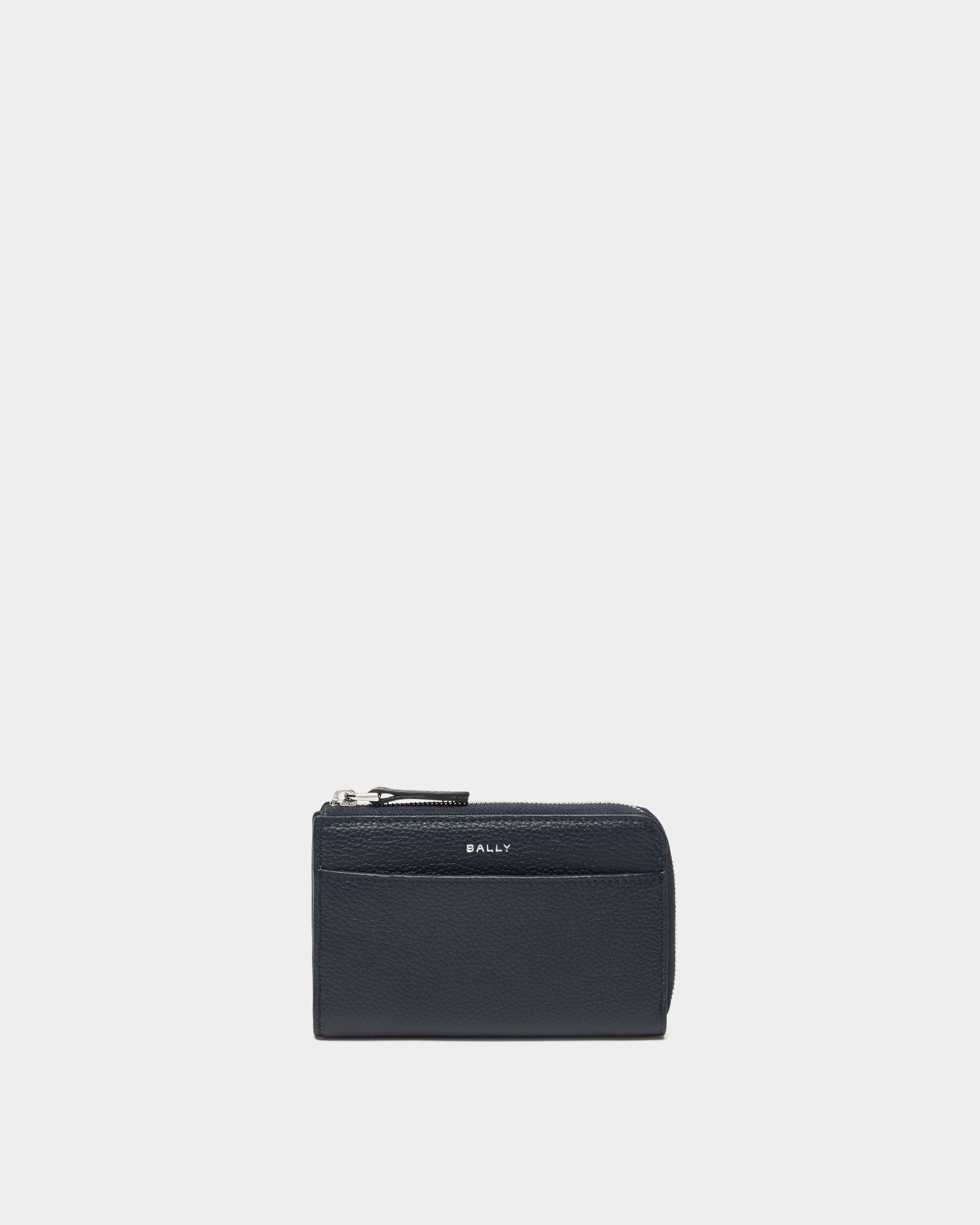 Bally Global - Portacarte Capitol In Pelle Granata Navy Blue - Blu
