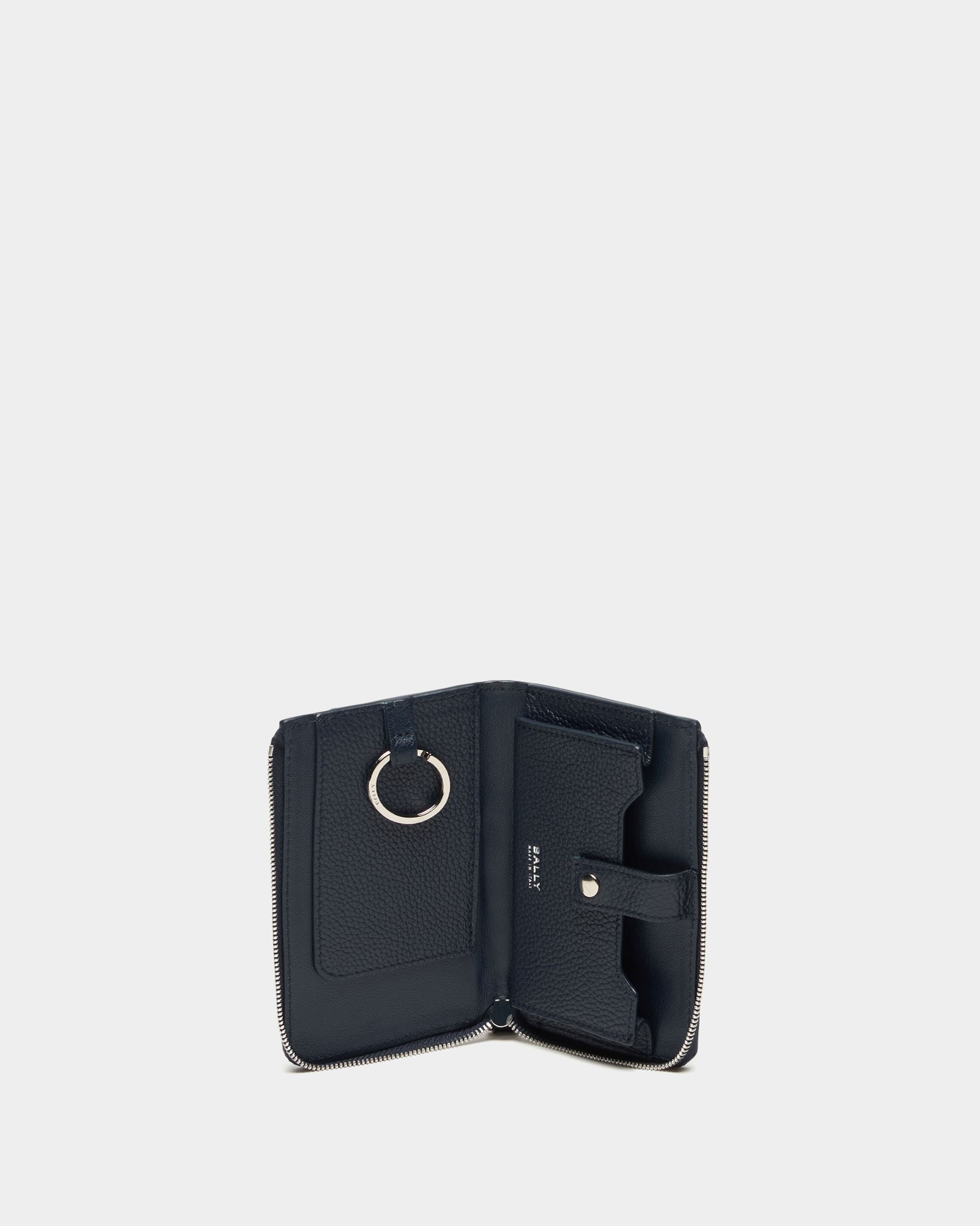 Bally Global - Portacarte Capitol In Pelle Granata Navy Blue - Blu