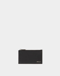 Bally Essential Card Holder in Black Grained Leather