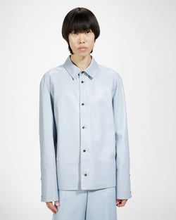 Top Aus Leder In Hellblau