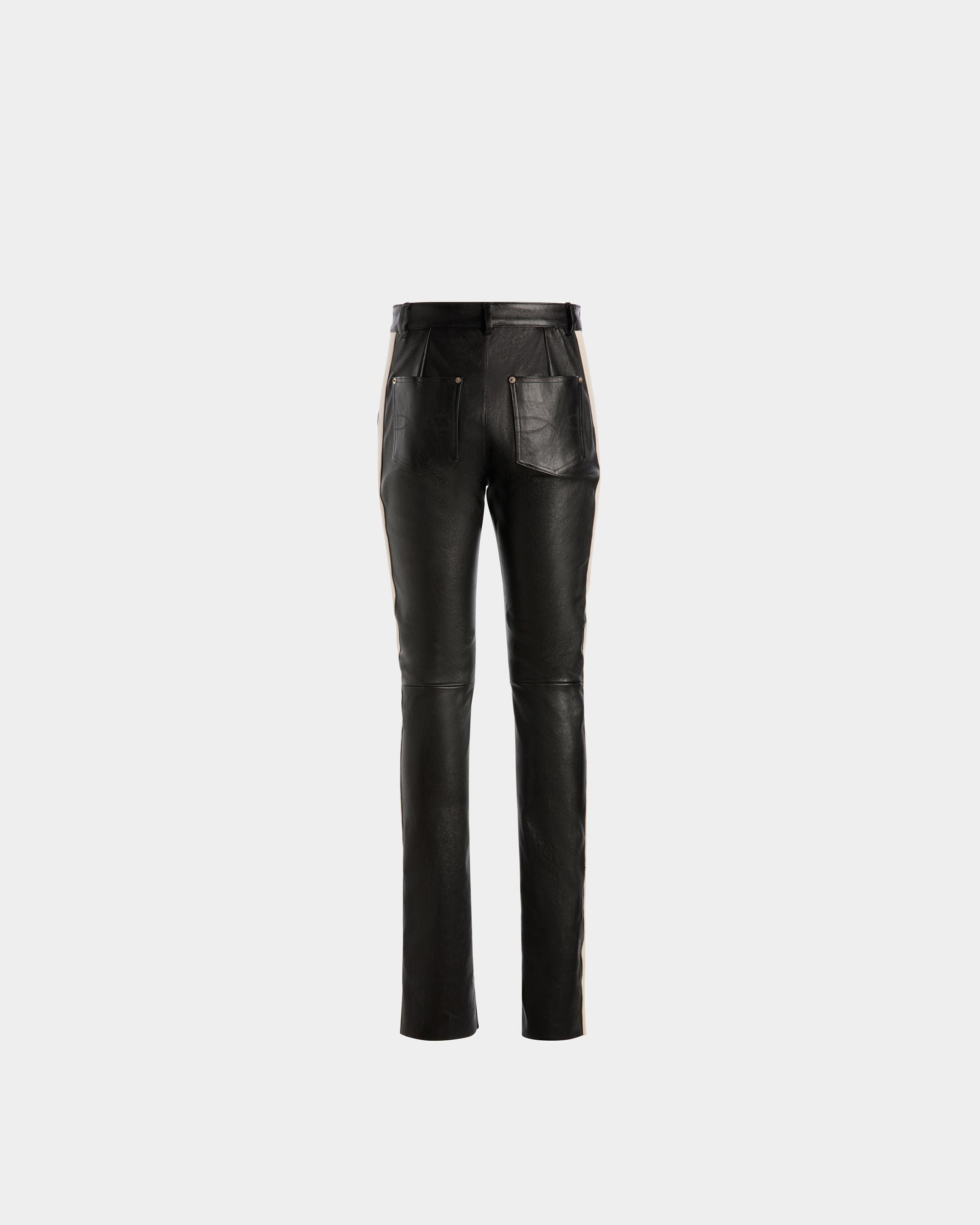 Bally Global - Pantalones Elásticos De Napa De Piel Negra - Negro