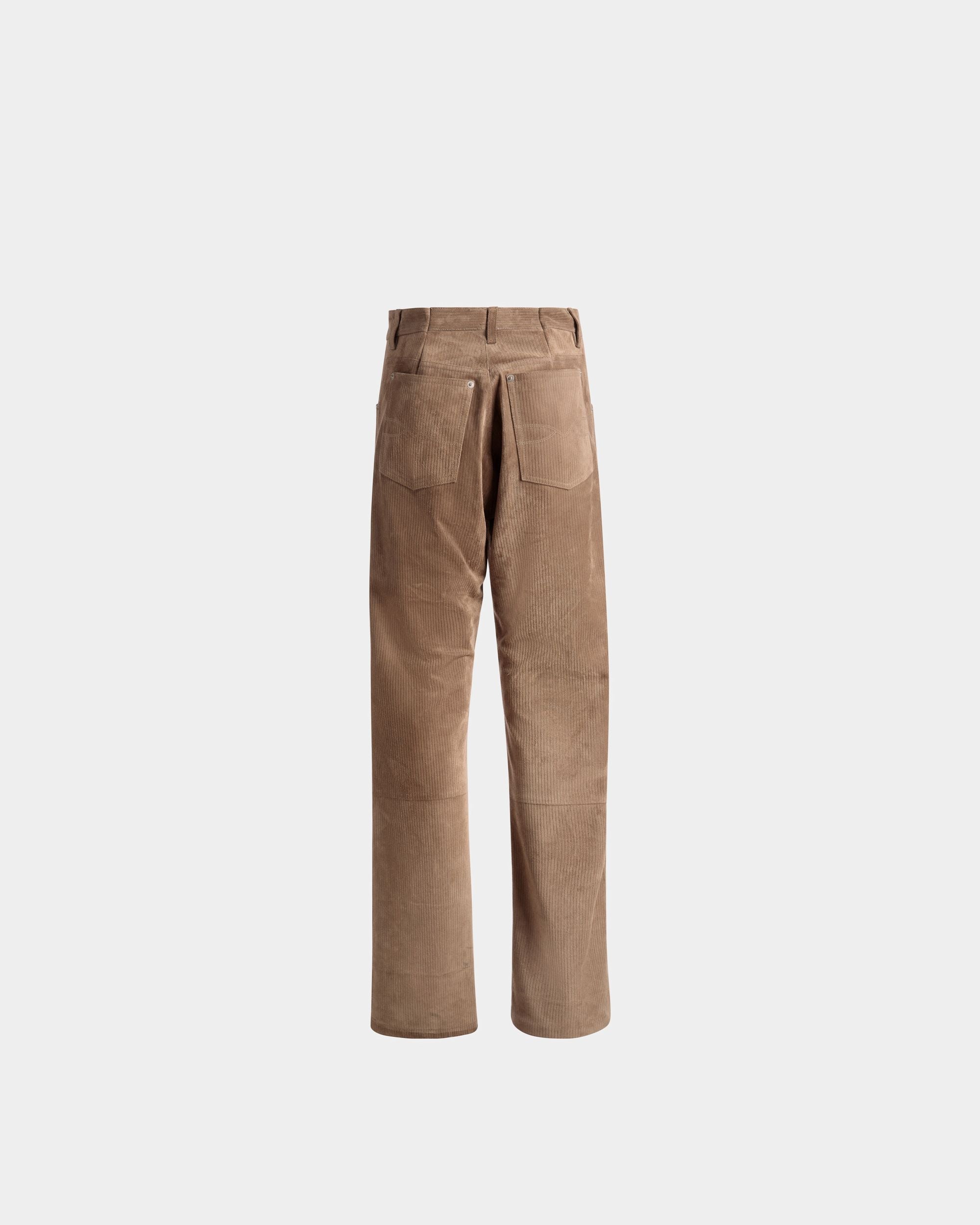 Bally Global - Pantalones Rectos De Piel Color Sepia - Marrón