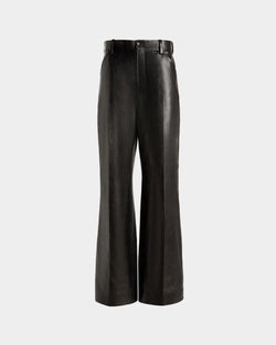 Pantalón De Talle Alto De Piel Negra Para Hombre