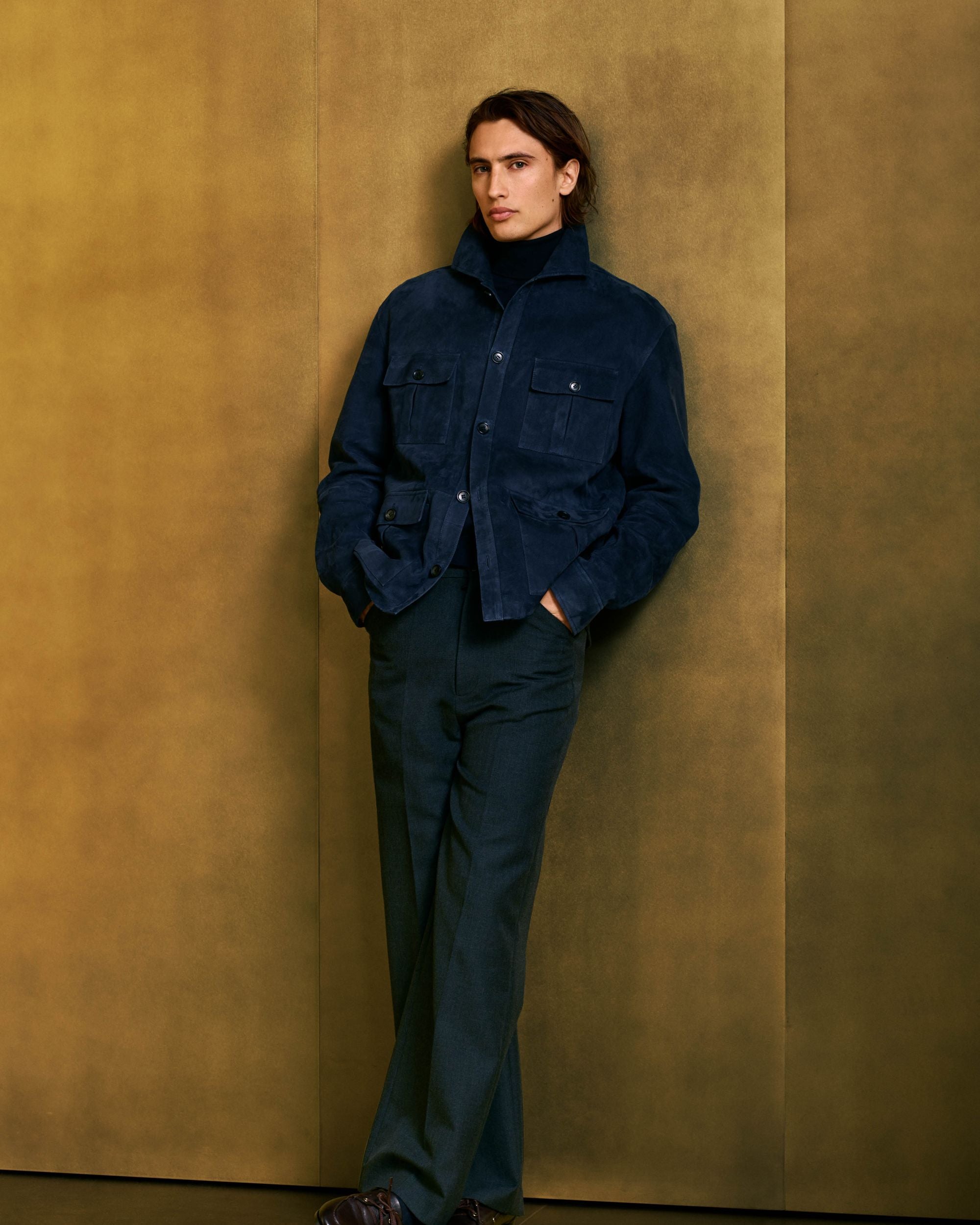 Bally Global - Saharan Jacket in Navy Blue Suede - Blue
