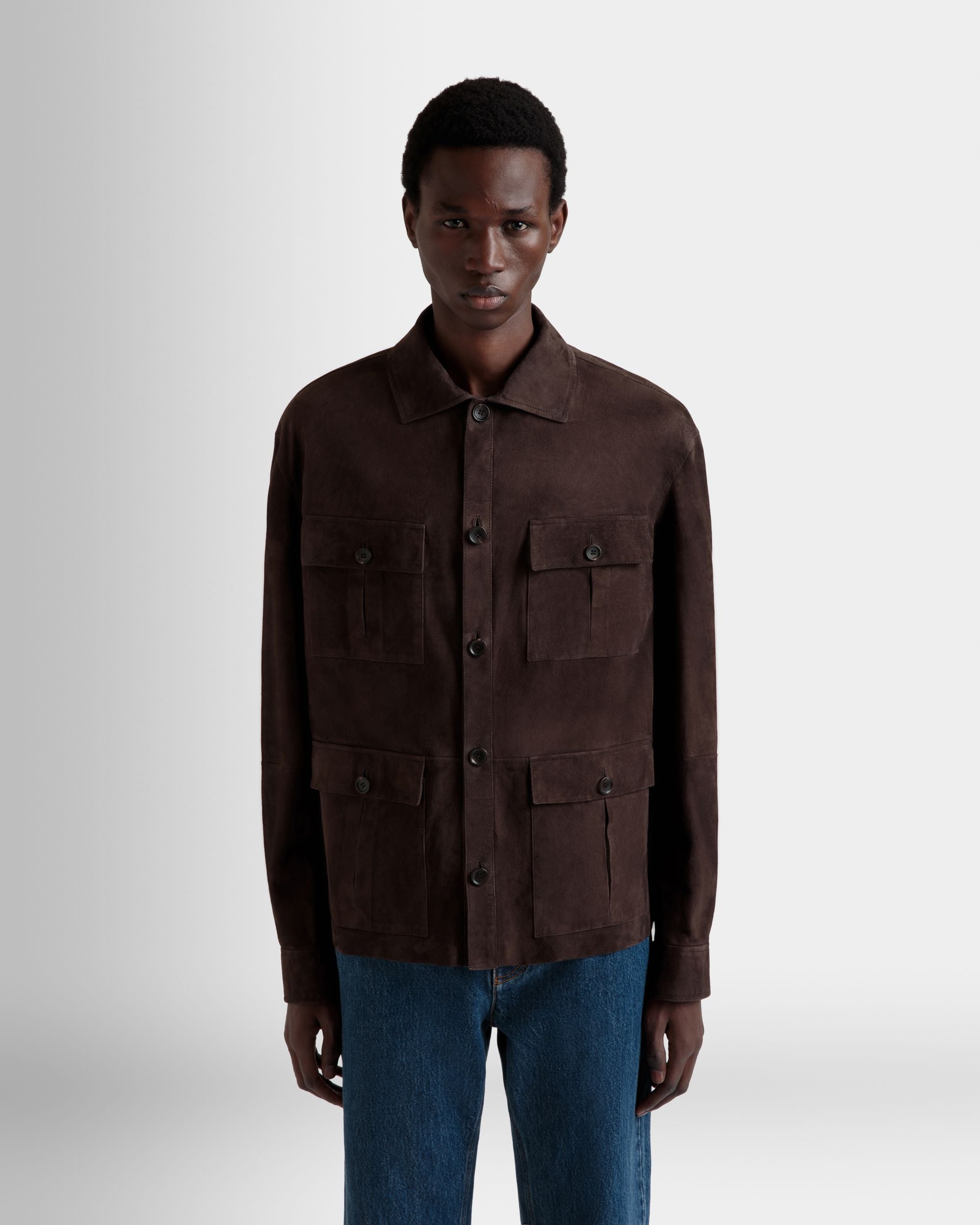 Bally Global - Safari Jacket in Ebano Suede - Brown