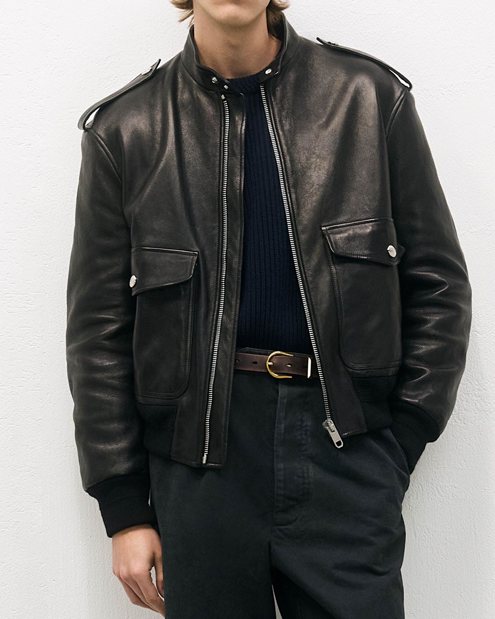 Bally Global - Biker Jacket in Black Leather - Black