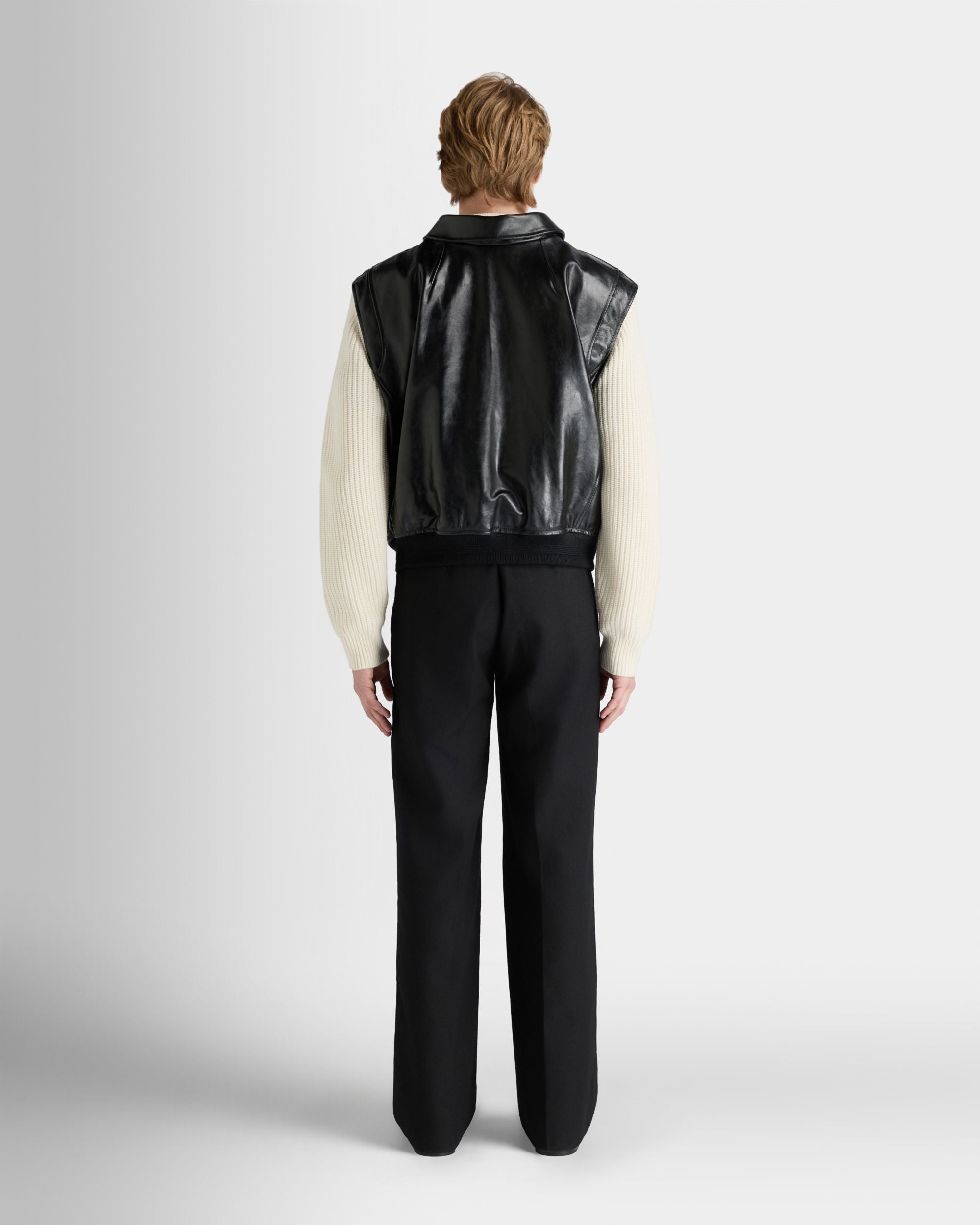 Bally Global - Chaleco De Piel Negra - Negro