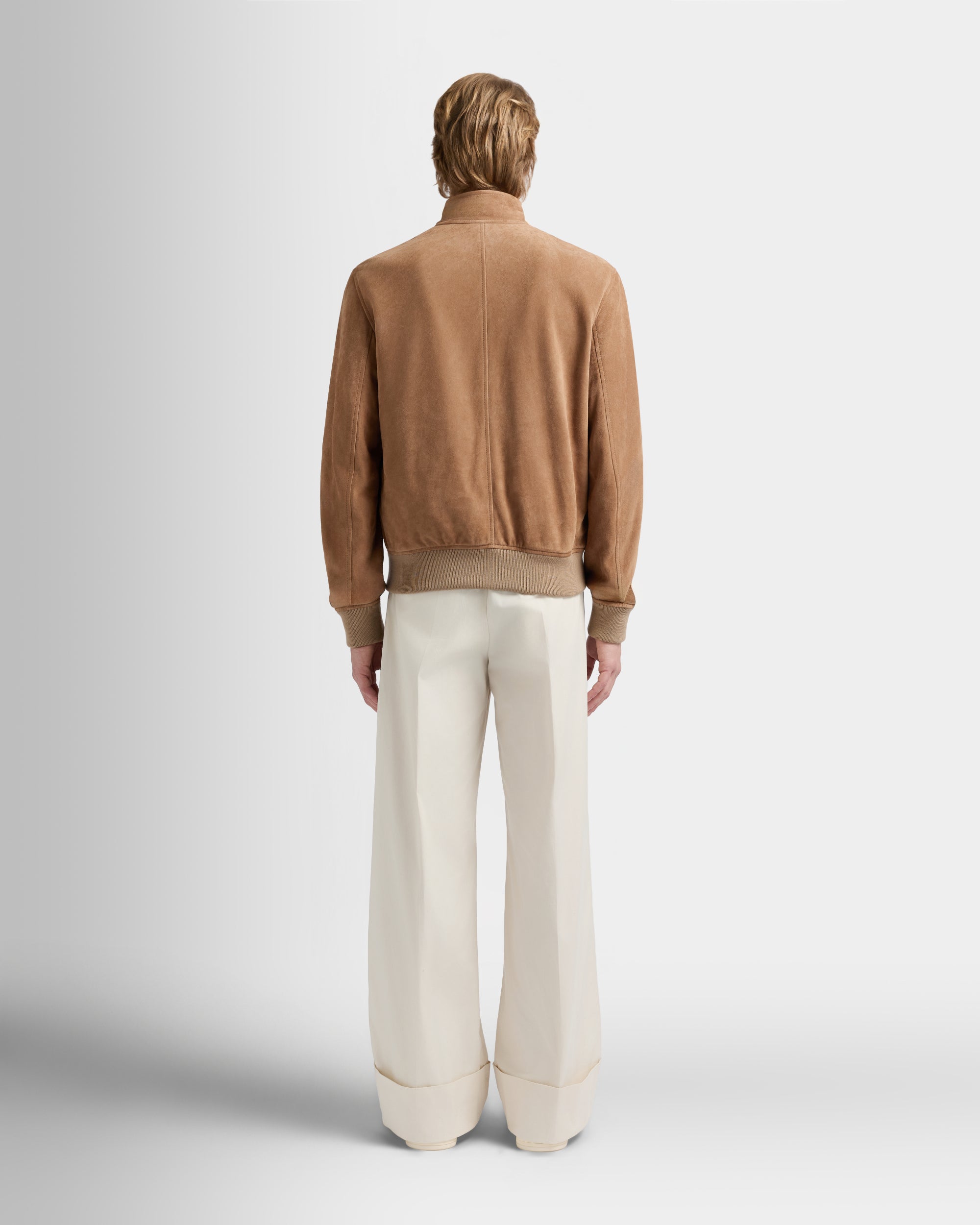 Bally Global - Harrington Jacket in Light Beige Suede - Beige