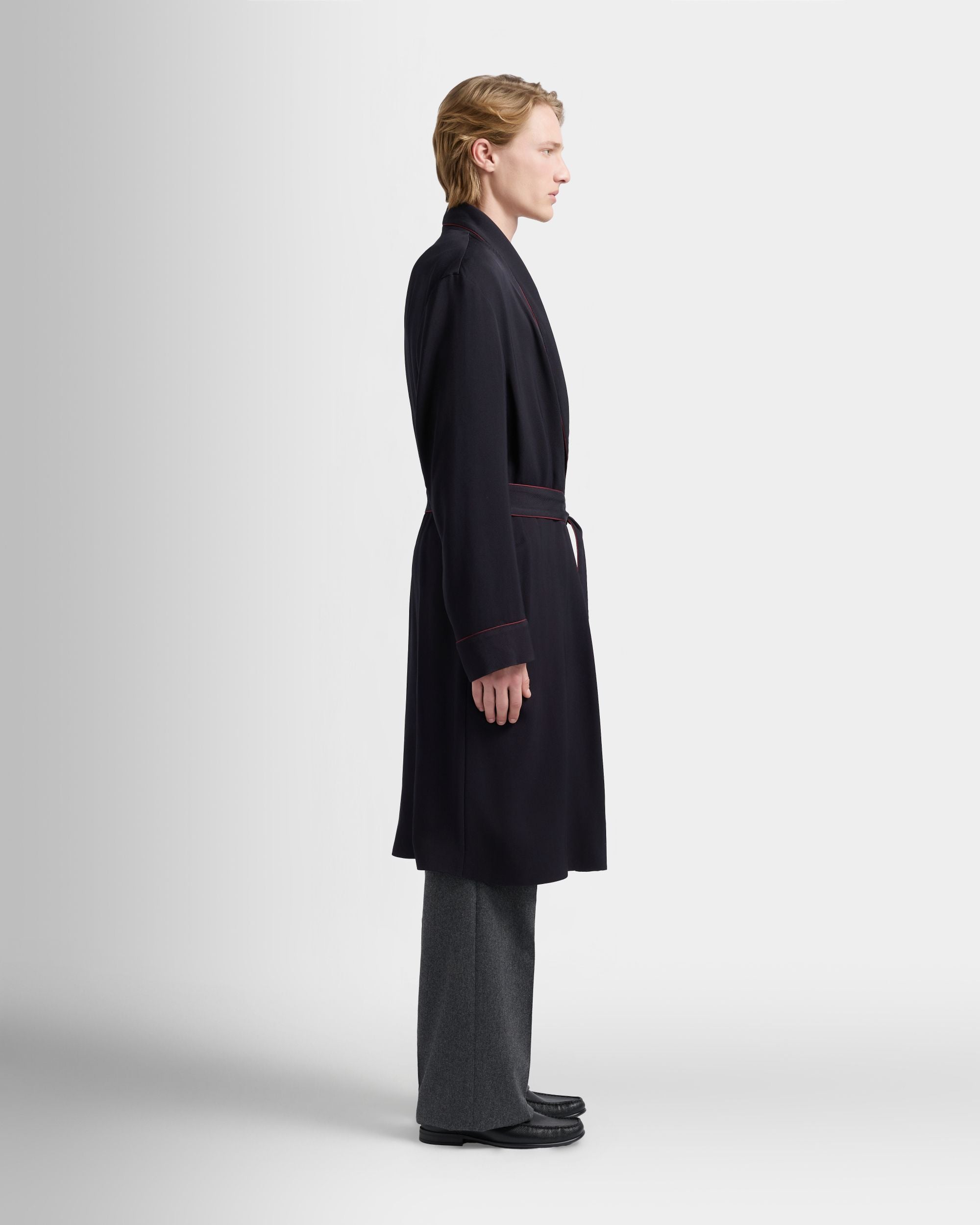 Bally Global - Christmas Capsule Robe in Navy Blue Twill - Blue