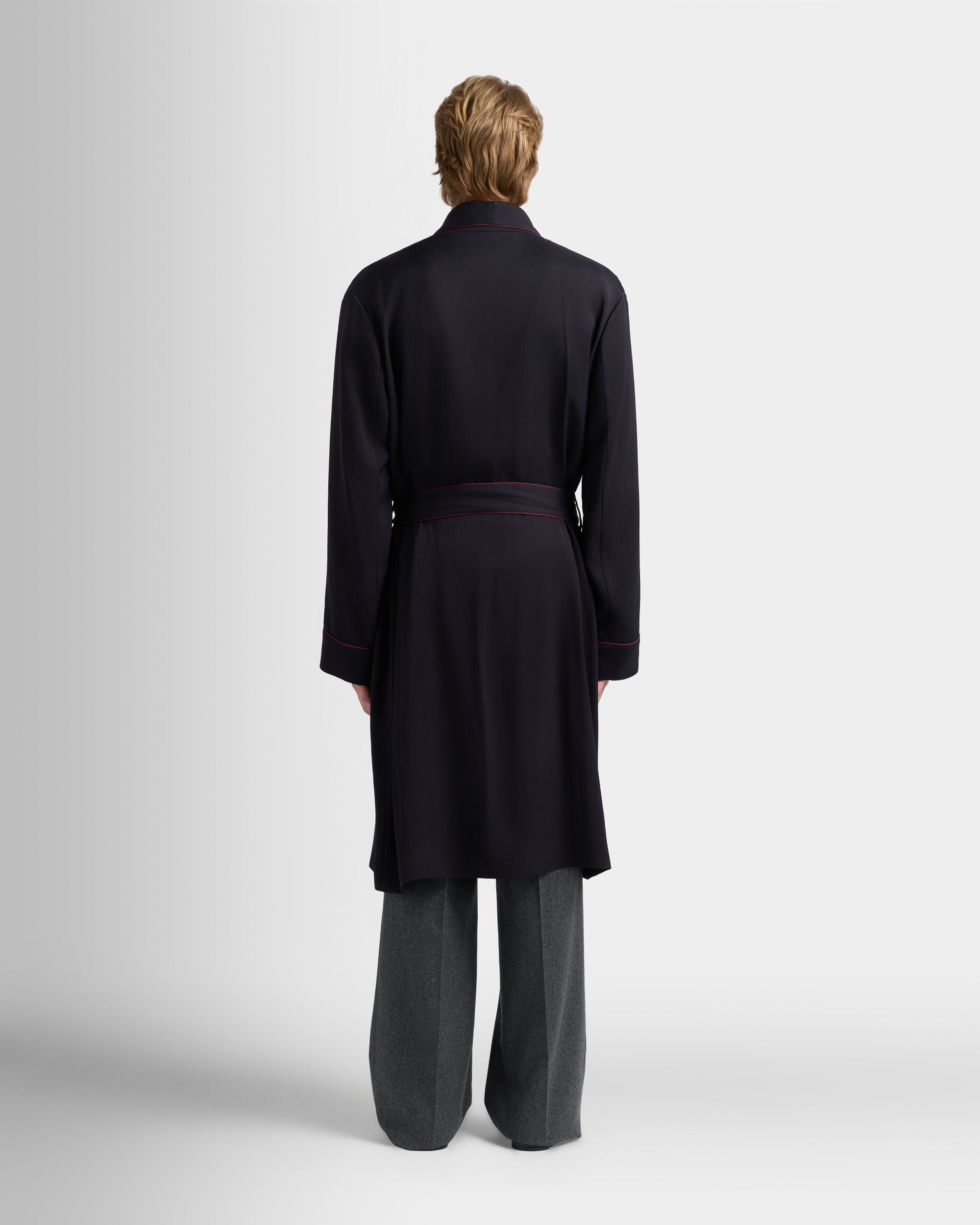 Bally Global - Christmas Capsule Robe in Navy Blue Twill - Blue