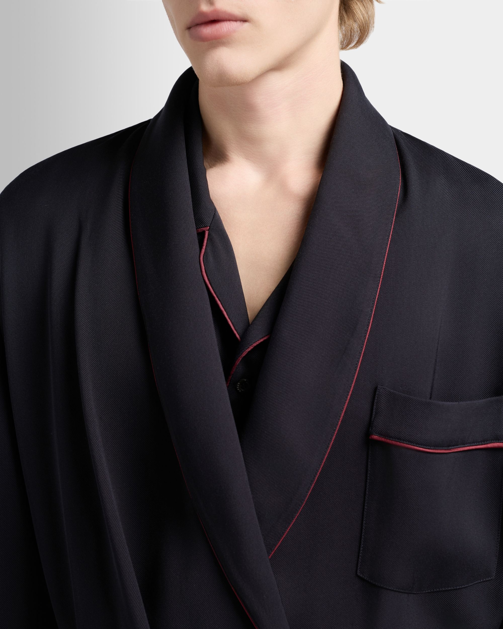 Bally Global - Christmas Capsule Robe in Navy Blue Twill - Blue