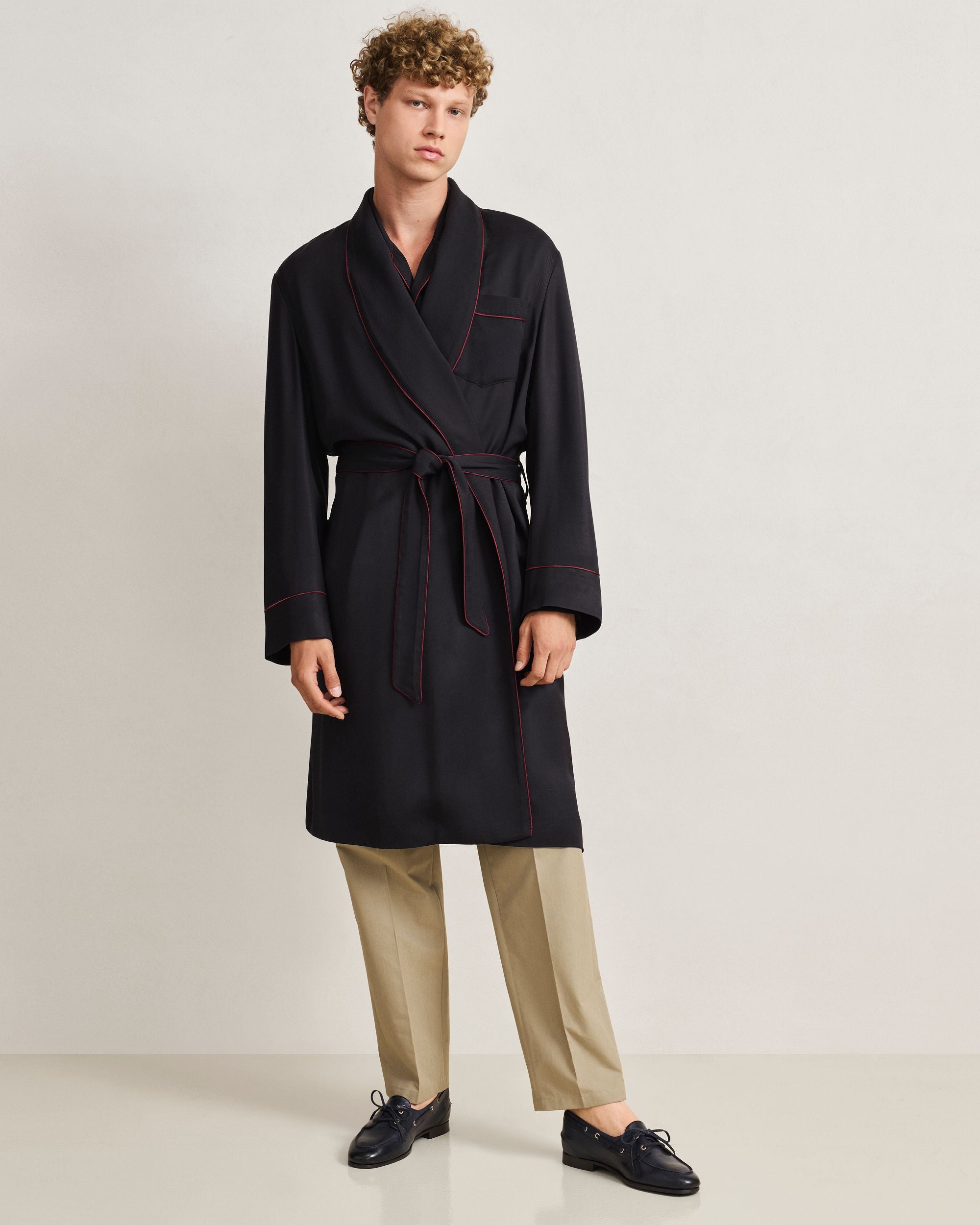 Bally Global - Christmas Capsule Robe in Navy Blue Twill - Blue