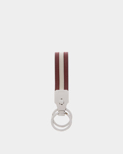 Ribbon Keyring in Red Leather