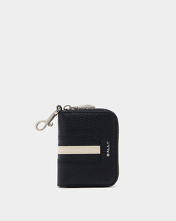 Ribbon Schlüsseletui Aus Genarbtem Leder In Schwarz