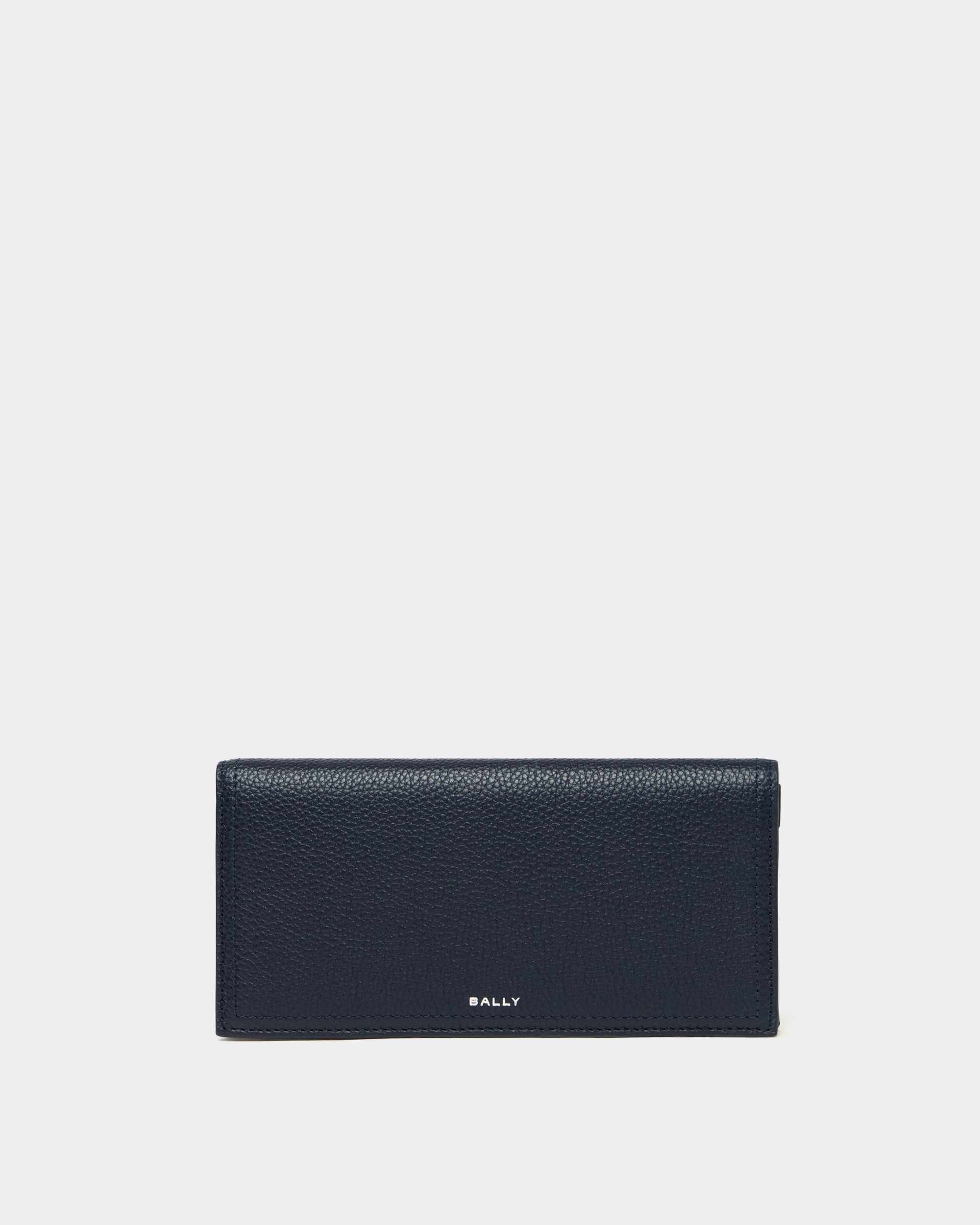 Bally Global - Capitol Continental Wallet in Navy Blue Grained Leather - Blue