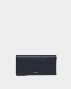 Capitol Continental Wallet in Navy Blue Grained Leather